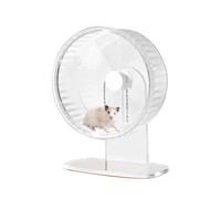 Super-silent Hamster Exercise Wheel: Silent Spin Toys Hamster Running Wheels with Height Adjustable Stand for Hamsters Gerbils Mice Or Other Small Animals -8.5inch Clear