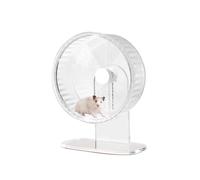 Super-Silent Hamster Exercise Wheel: Silent Spin Toys Hamster Running Wheels with Height Adjustable Stand for Hamsters Gerbils Mice Or Other Small Animals -6.5inch Clear