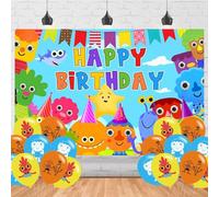 Super Simple Songs Birthday Party Decor - Backdrop, Banner & Props (5x3ft)