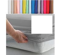 SUPER SINGLE EXTRA WIDE FITTED SHEET 42" x 75" (3' 6" x 6' 3") 300 Thread Count Percale Material (White, 13" Depth)