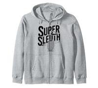 Super Sleuth Retro Vintage Magnifying Glass Spy Zip Hoodie