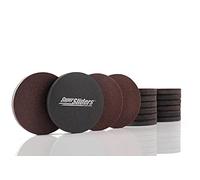 Super Sliders 3 1/2" Round Reusable Furniture Sliders for Hardwood Floors Easily Move Medium to Large Sized Items Across Hardwood Flooring, 16 Pack Brown