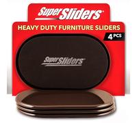 Super Sliders 4724095N Reusable XL Heavy Furniture Movers for Carpet Quickly and Easily Move Any Item, Brown, 4 Count (Pack of 1)