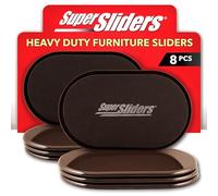 Super Sliders 4725095N Reusable XL Heavy Furniture Movers for Carpet Quickly and Easily Move Any Item, Brown, 8 Pack