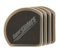 SuperSliders 4734195N Reusable Slide and Hide Furniture Movers for Carpet- Square Edge for Walls & Corners- Stays Hidden Under Furniture, 5" Linen (4 Pack)