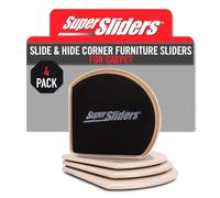 Super Sliders 4734295N 7" Slide & Hide Reusable Furniture Sliders for Carpet - Effortless Moving and Surface Protection, Beige (4 Pack)