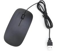 Super Slim Wired USB Optical Mouse - 1600 DPI High-Precision Black USB Mouse with Scroll Wheel for Desktop & Laptop - Ideal for Gaming, Office Work & Business (10 Pcs)