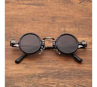 Super Small Mini Glasses, Retro Steampunk Sunglasses, Round Metal Lens, UV400 Protection, Men's Retro Glasses, Suitable For Street Shooting, Walking, (Colour: One)