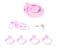 Super Small Penis Ring Sissy Chastity Cage Locked in Lust Male Chastity Device Cock Cage BDSM Sex Toys for Men Gay(Pink Micro)