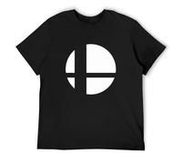 Super Smash Bros Logo White Gaming Videogame T Shirt Black M