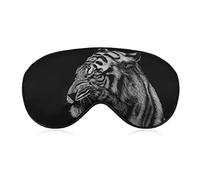 Super Smooth Soft Animal Tiger Black Art Sleeping Eye Mask for Kids Teens Girls Women, Blindfold Eyeshade with Adjustable Strap Lunch Break Traveling Eye Mask Cover
