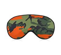 Super Smooth Soft Army Camouflage Green and Orange Pattern Eye Mask for Naps Plane Yoga, 3D Eye Cover for Men Women Kids, Relieve Eye Stress