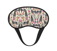 Super Smooth Soft Australian Cattle Dog Florals Art Sleep Eye Mask with Elastic Band for Travel/Naps/Yoga/Plane/Night - BlockOut Light Traveling Sleeping Eye Mask Cover