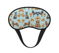 Super Smooth Soft Australian Cattle Dog Pizzas Art Sleeping Eye Mask with Elastic Strap for Sleeping Travel Shift Work & Meditation - No Pressure Plane Eye Cover