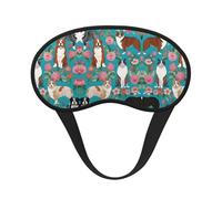 Super Smooth Soft Australian Shepherd Dogs Flowers Art Sleeping Eye Mask with Elastic Strap for Sleeping Travel Shift Work & Meditation - No Pressure Plane Eye Cover