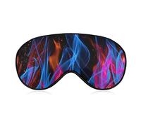 Super Smooth Soft Blue and Red Fire Art Eye Mask for Boys Girls, Eye Cover with Elastic Band Sleeping Eye Mask Plane Eye Cover for Travel Work Shift Sleep Naps