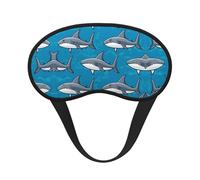 Super Smooth Soft Blue Ocean Sea Shark Art Sleeping Mask with Adjustable Strap for Travel Work Shift Sleep Naps - BlockOut Light Sleeping Eye Mask