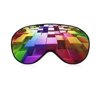 Super Smooth Soft Colorful Cube Pattern Eye Mask for Men Women and Kids, Blindfold Eyeshade with Elastic Band Sleeping Eye Mask Plane Eye Cover for Travel/Naps