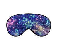 Super Smooth Soft Colorful Galaxy Bling Bling Stars Art Sleeping Eye Mask for Kids Teens Girls Women, Blindfold Eyeshade with Adjustable Strap Lunch Break Traveling Eye Mask Cover