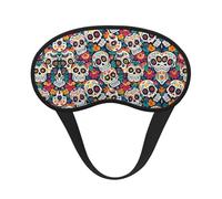Super Smooth Soft Day of The Dead Mexican Skull Floral Art Sleep Eye Mask with Elastic Band for Travel/Naps/Yoga/Plane/Night - BlockOut Light Traveling Sleeping Eye Mask Cover
