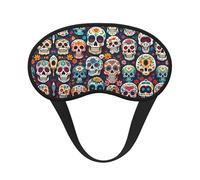 Super Smooth Soft Day of The Dead Sugar Skull Art Eye Mask with Elastic Strap for Naps Plane Blindfold Game - Pressureless Eyeshade