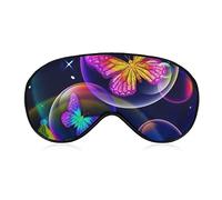 Super Smooth Soft Eye Mask Eyeshade for Men Women and Kids, Colorful Butterfly Magic Art Sleep Mask for Naps Shift Work Meditation, Machine Washable Relieve Eye Stress