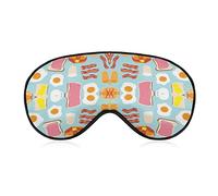 Super Smooth Soft Funny Breakfast Food Art Eye Mask for Sleeping Shift Work Yoga, Traveling Sleeping Eye Mask Cover for Men Women and Kids, BlockLight