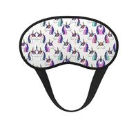 Super Smooth Soft Neon Unicorn Art Sleeping Mask with Elastic Strap for Travel Work Shift Sleep Naps - BlockOut Light Eyeshade