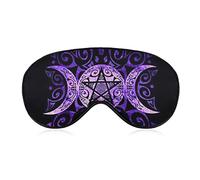 Super Smooth Soft Purple Moon Star Art Sleep Eye Mask for Naps Travel Blindfold Game, 3D Eye Cover for Men & Women, Relieve Eye Stress