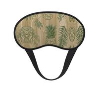 Super Smooth Soft Retro Wood Pineappless Art Sleeping Eye Mask with Elastic Strap for Sleeping Travel Shift Work & Meditation - No Pressure Plane Eye Cover