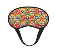 Super Smooth Soft Sleep Eye Mask for Travel Work Shift Sleep Naps - Day of The Dead Mexican Skull Floral Art Light Blocking Sleeping Eye Mask for Men & Women