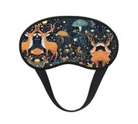 Super Smooth Soft Sleep Eye Mask for Travel Work Shift Sleep Naps - Magic Mushrooms Wild Animals Deer Art Light Blocking Sleeping Eye Mask for Men & Women