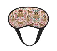 Super Smooth Soft Sleeping Eye Mask for Night Sleeping Plane Blindfold Game - Brussels Griffon Dog Floral Art Light Blocking 3D Eye Cover for Kids Girls Teens Women