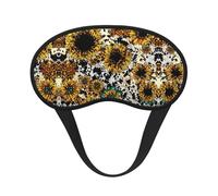 Super Smooth Soft Sleeping Eye Mask for Travel Work Shift Sleep Naps - Retro Sunflowers Animal Leopard Glitter Art BlockOut Light Eye Cover for Kids Girls Teens Women