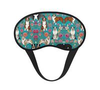 Super Smooth Soft Sleeping Mask for Games Party Sleeping Travel - Australian Shepherd Dogs Flowers Art Light Blocking Traveling Sleeping Eye Mask Cover for Men Women and Kids