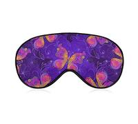 Super Smooth Soft Spring Dark Violet and Butterfly Art Eye Mask for Naps Plane Yoga, D Eye Cover for Men Women Kids, Relieve Eye Stress