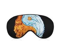 Super Smooth Soft Water and Fire Yin and Yang Art Sleeping Eye Mask for Men Women and Kids, Eyeshade with Elastic Strap Sleeping Eye Mask Plane Eye Cover for Travel