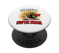 Super Snail Funny Hero Retro Comic Forestcore PopSockets Adhesive PopGrip