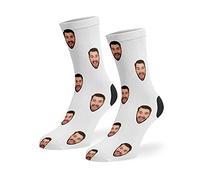 Super Socks Supreme Quality Personalised Face Socks | Customised With Your Face Perfect For Birthdays, Valentines, Anniversary | Perfect Gifts For Friends, Boyfriend, Mum, Dad. (Men UK 6-8, White)