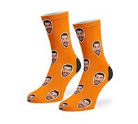Super Socks Supreme Quality Personalised Face Socks | Customised With Your Face Perfect For Birthdays, Valentines, Anniversary | Perfect Gifts For Friends, Boyfriend, Mum, Dad. (Women UK 4-7, Orange)