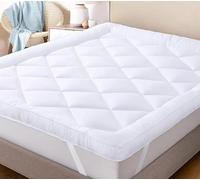 Super Soft 10cm / 4 Inch Mattress Topper, Hotel Quality Quilted Microfibre, Extra Deep, Breathable, Anti-Allergy, Orthopaedic Comfort, Elasticated Straps, Fits Single, Double & King Beds (Super King)