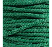 Super Soft 3 Strand Twisted Cotton Rope (Grass Green, 1/4 Inch x 25 Feet)
