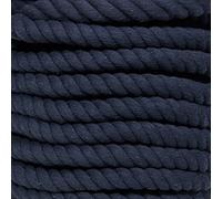 Super Soft 3 Strand Twisted Cotton Rope (Navy, 1 Inch x 10 Feet)