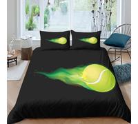 Super Soft 3D Microfiber tennis-ball-speed Bed Quilt Cover Easy Care Bedding Set w/Pillow Cases dynamic-art-style Comforter Cover All Season Breathable Washable for Teens Adults Single（140x200cm）