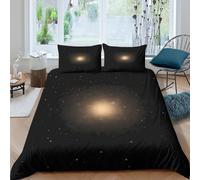 Super Soft 3D Print Microfiber Galaxy image Duvet Cover Set All Season Bedding Set with Pillow Shams Cosmic space scene Bedding Quilt Cover Breathable Washable for Teens Adults Single（135x200cm）