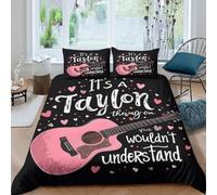 Super Soft 3D Print Microfiber Taylor fan art Quilt Cover Set Easy Care Bedding Set w/Pillowcase music themed design Duvet Cover All Season Breathable Washable for Bedroom Decor Single（135x200cm）
