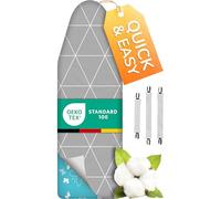 Super Soft 5 Layer Turbo Ironing Board Covers 150 x 50-50% faster with High Speed Steam Reflection, Made in Germany, 100% Cotton Top, 150 x 45, 5 sizes, XXXL for Dimensions 145-150 x 45-50 cm