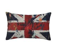Super Soft and Cozy Fuzzy Pillow Cases with Zipper, Retro Union Jack Flags Washed Microfiber Pillow Covers Envelope Closure 14x20 Inches