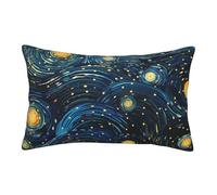 Super Soft and Cozy Fuzzy Pillow Cases with Zipper, Starry Sky Washed Microfiber Pillow Covers Envelope Closure 16x24 Inches