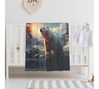Super Soft Baby Blanket Polar Bear in Winter 30" x 40" Swaddle Blanket Specially Designed for Babies, Breathable and Comfortable